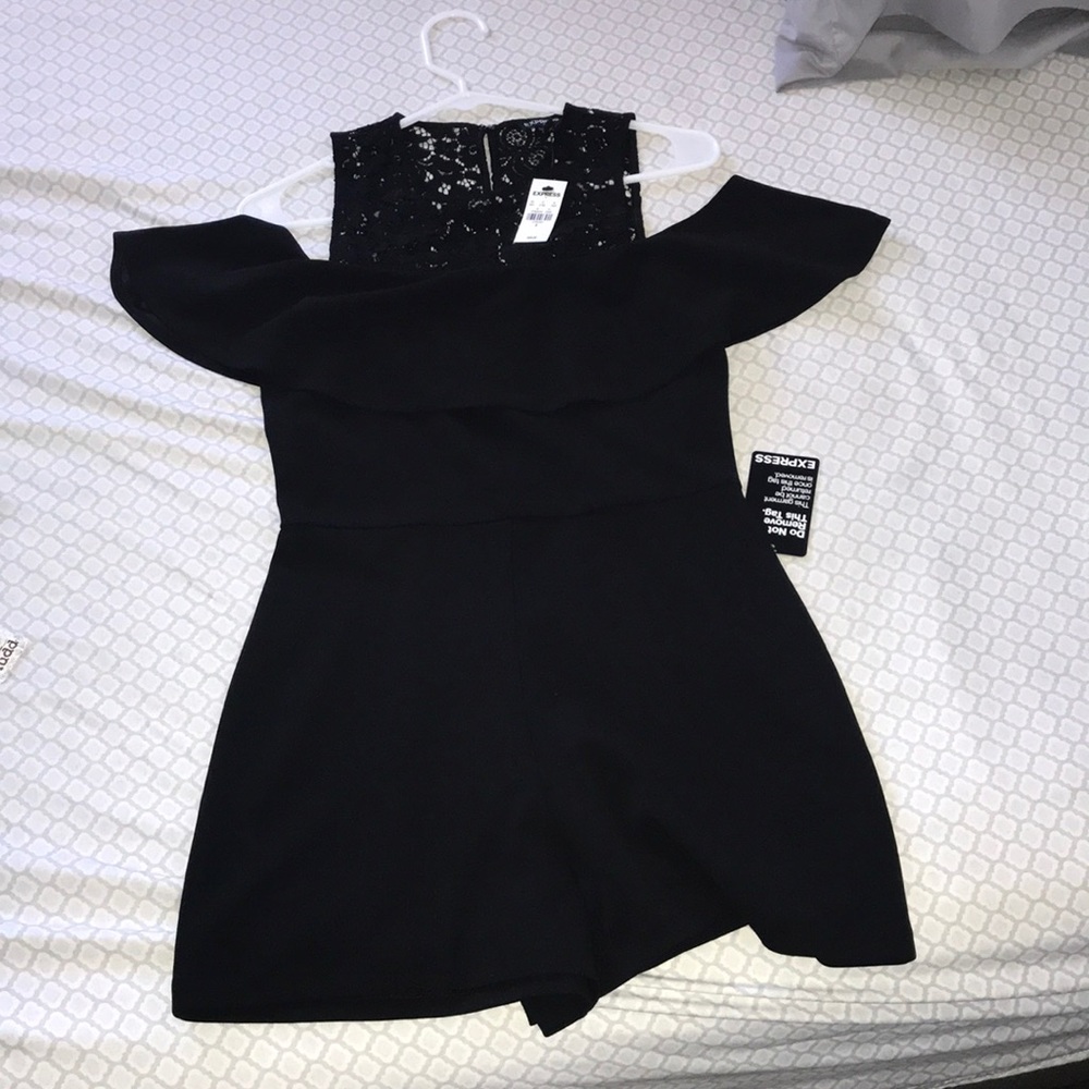 Express cold shoulder short romper